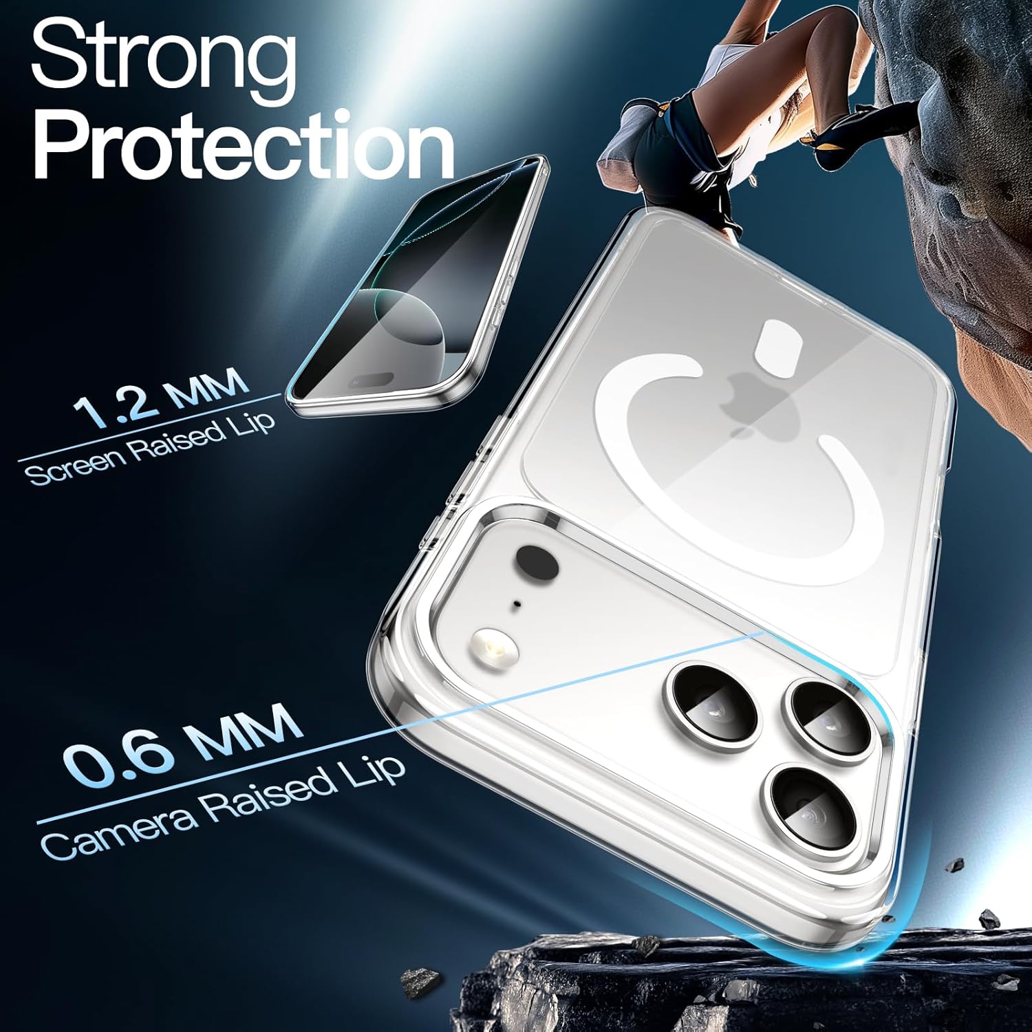 Magnetic Case for iPhone 17 Pro 6.3" - MagSafe Compatible, Shockproof Clear Bumper Cover, Anti-Scratch Back Protection