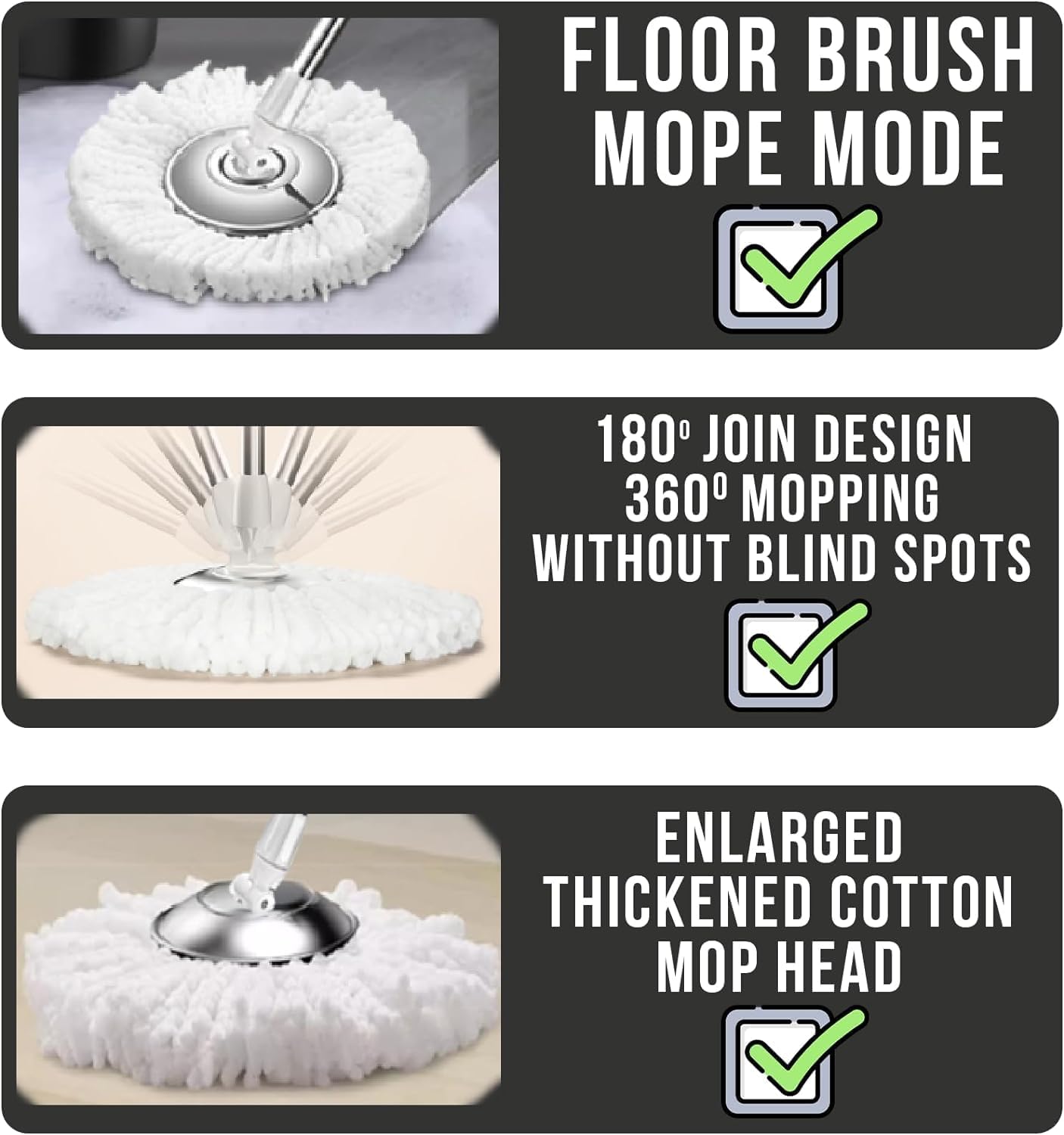 Easy Spin Mop and Bucket Set with 360° Rotation | Stainless Steel Handle & Wring Dryer Basket | Includes 2 Microfiber Mop Heads for Floor Cleaning | Ideal for Hardwood, Ceramic Tile, Marble, Laminate, and Glass