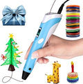 3D Pen Upgrade | Intelligent 3D Printing Pen with LCD Screen, Automatic Feeding | Includes 12 Colors PLA Filament Refills | Creative Gift for Kids