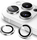 iPhone 16/17 Pro Max Camera Lens Protector - 3-Pack 9H Tempered Glass with  Alloy Ring, Anti-Scratch HD Cover (Silver Titanium)
