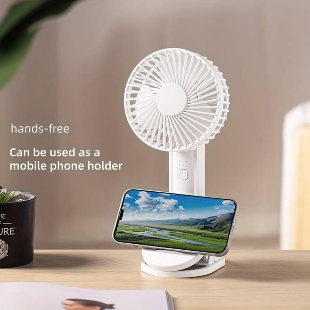 Handheld Rechargeable USB Portable Fan – Wearable Electric Neck Air Cooler | Foldable Mini Fan