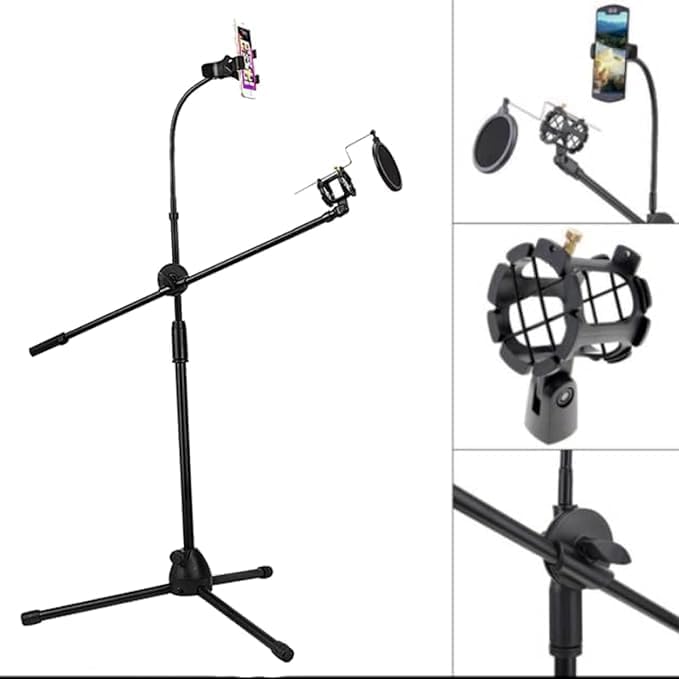 SJ-10 Tripod Microphone Stand | Durable, Adjustable, and Portable Design for Professionals | Ideal for Studio and Stage Use