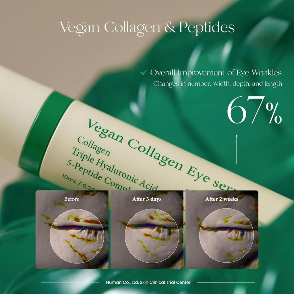 AXIS-Y Vegan Collagen Eye Serum – Korean Eye Treatment with Triple Hyaluronic Acid & Peptides, Reduces Fine Lines, Dark Circles & Boosts Elasticity