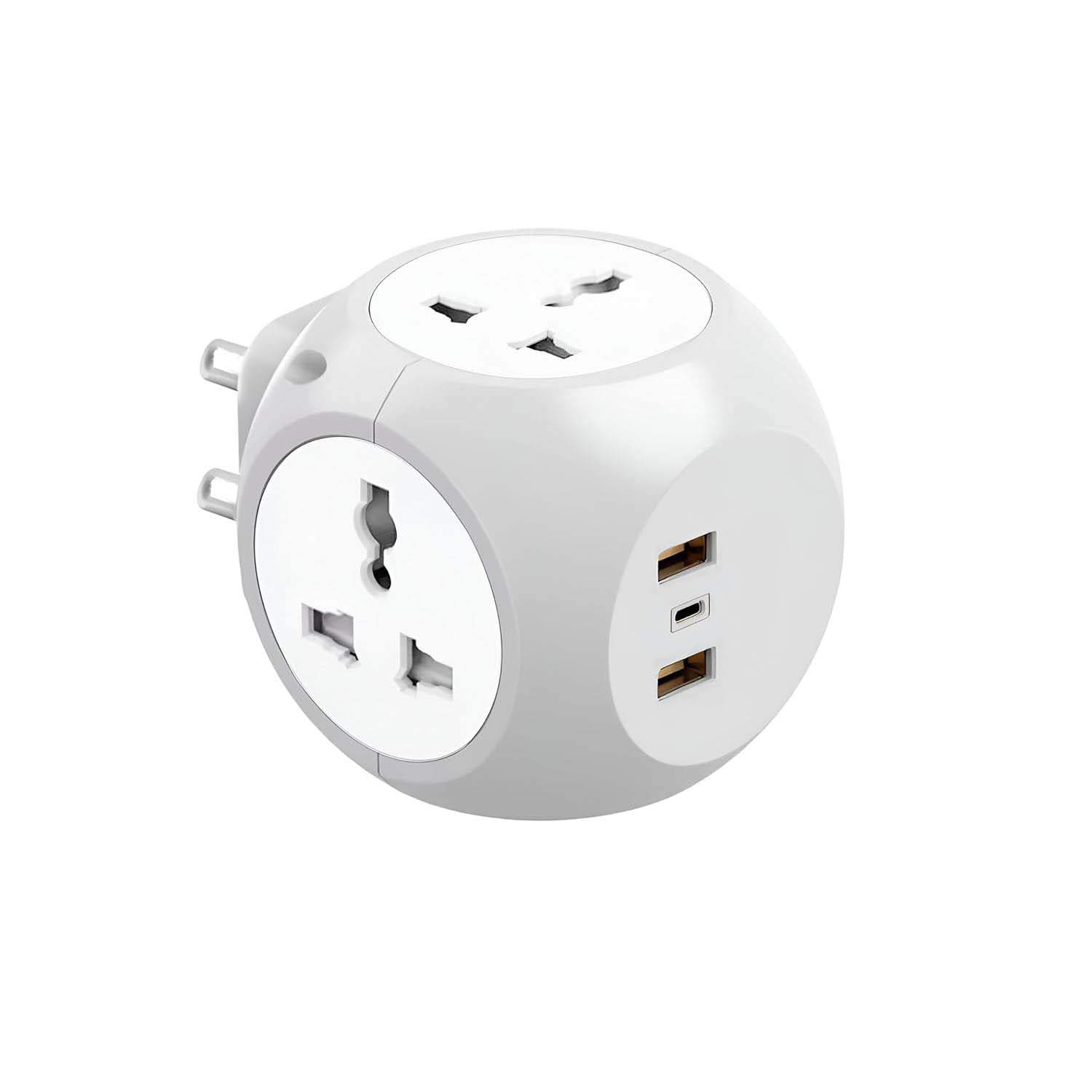 7-in-1 Multi Plug Extension Adapter - 4 Way Cordless Wall Extender with PD Fast Charging, Universal AC Outlets for Home/Office/Travel 100-250V