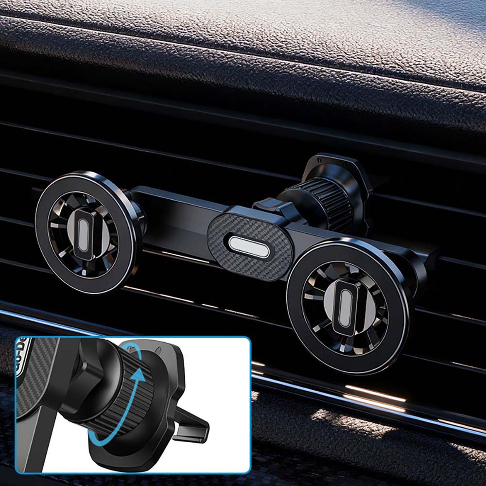 GD-HD365 2-in-1 Magnetic Car Phone Holder. Ventilation mount with strong magnetic grip for safe, hands-free driving.