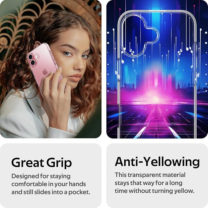 Ultra Slim Flexible Clear TPU Protective Phone Case – Scratch-Resistant Gel Rubber Silicone Cover for iPhone 16, 16 Plus, 16 Pro, and 16 Pro Max with Free Screen Protector