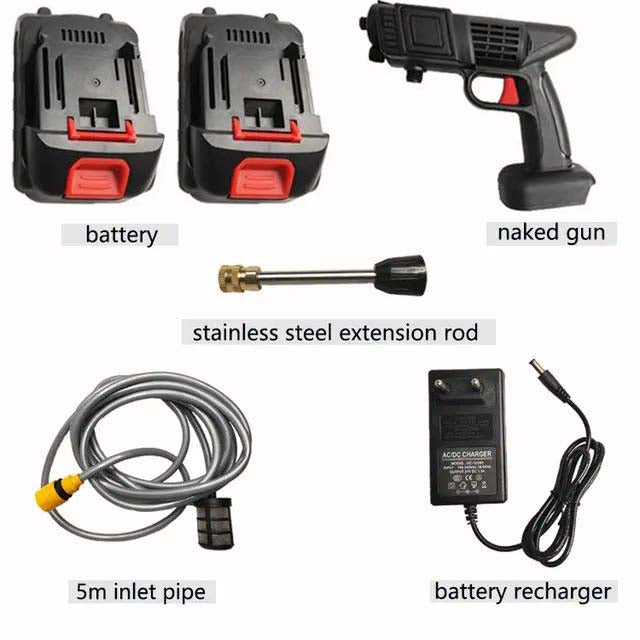 Heavy Duty Cordless Portable Battery Washer | High-Pressure Washer for Solar Panels, AC, and Car Services | 2800W, 45 Bar, 2 Battery Kit