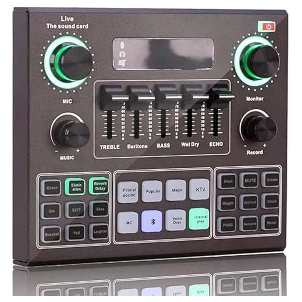 V9 Audio Mixer – Versatile Sound Board with Multi-Channel Capability, Voice Changer, and Effects for Streaming, Gaming, and Podcasting