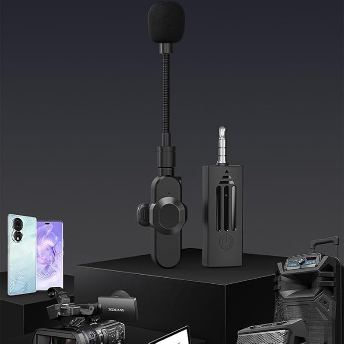 K35D Wireless Microphone for Vlogging – Plug & Play Mini Collar Mic for Live Game Video Shooting & Streaming | 3.5mm AUX Connection | Compatible with Mobile Phones & Cameras
