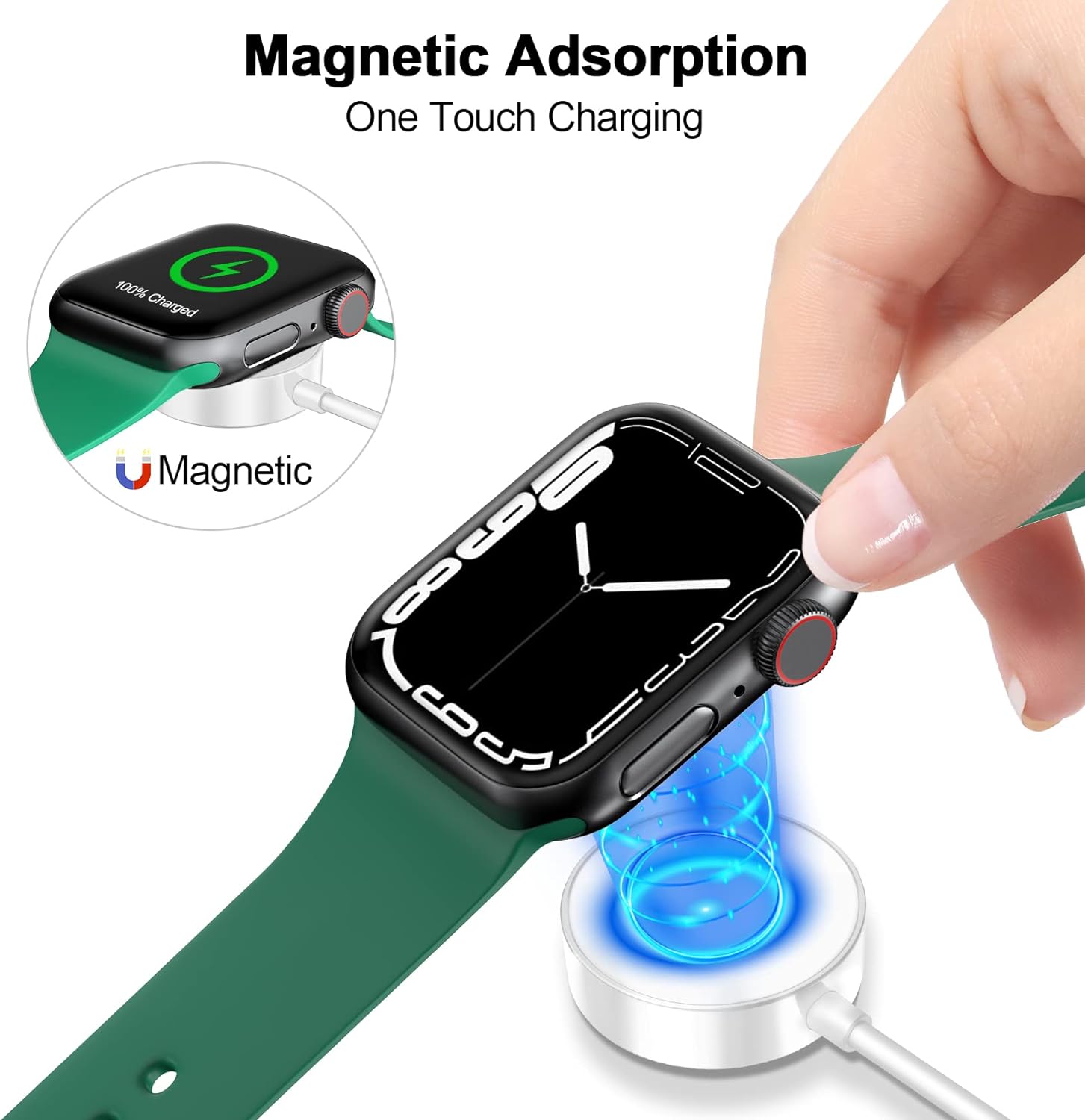 CW16 Wireless Charger | Compatible with iWatch Tabletop Charging | Fast, Convenient, and Sleek Design