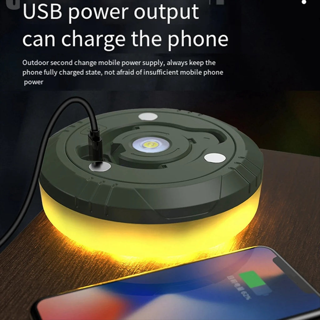 YD-2314 8M Outdoor Waterproof String Lights. Portable stowable reel with USB rechargeable for camping, RV, garden & patio.