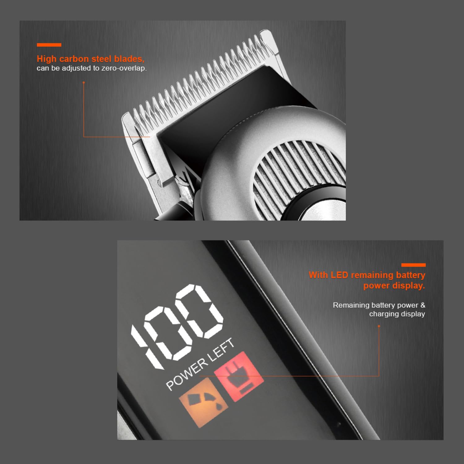 Pro Cordless Hair Clipper - 6500 RPM Rotary Motor, 240min Runtime, Digital Display, Taper Lever (Multi-Colour)