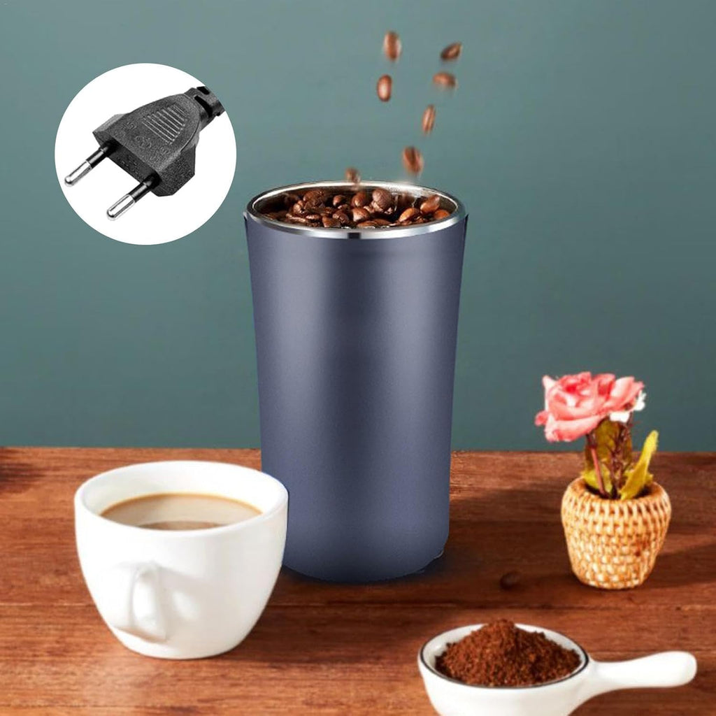 Small Stainless Steel Coffee Grinder - Powerful Electric Spice & Coffee Bean Grinder for Home, Compact & Multi-Purpose