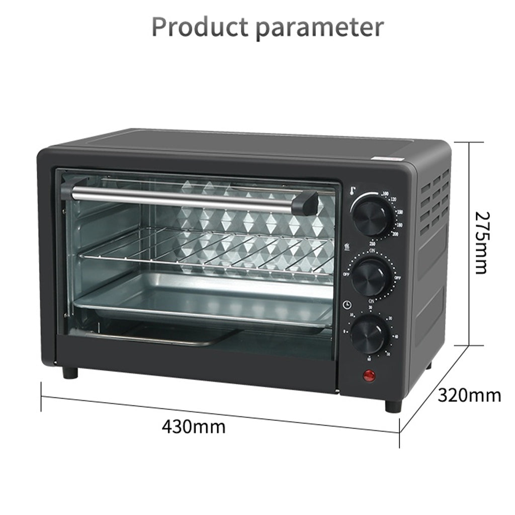 18L Multifunction Toaster Oven - Convection Pizza Maker, 6-in-1 Electric Oven for Baking, Roasting & Toasting