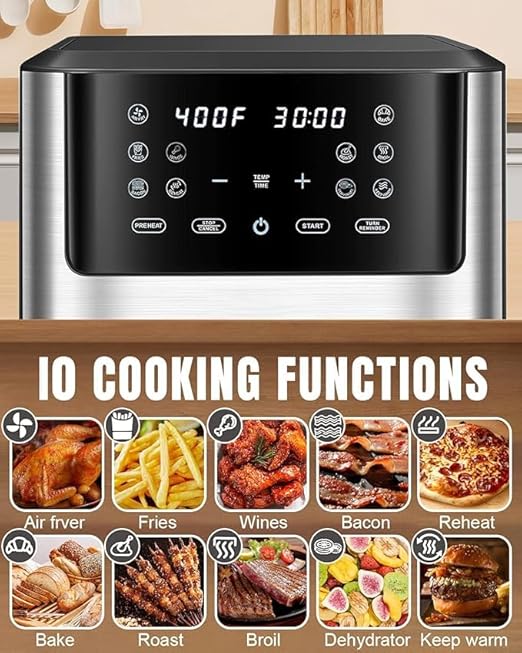 Smart Air Fryer – 1500W with Visible Cooking Window, Removable Basket, and Precise Timer & Temperature Control