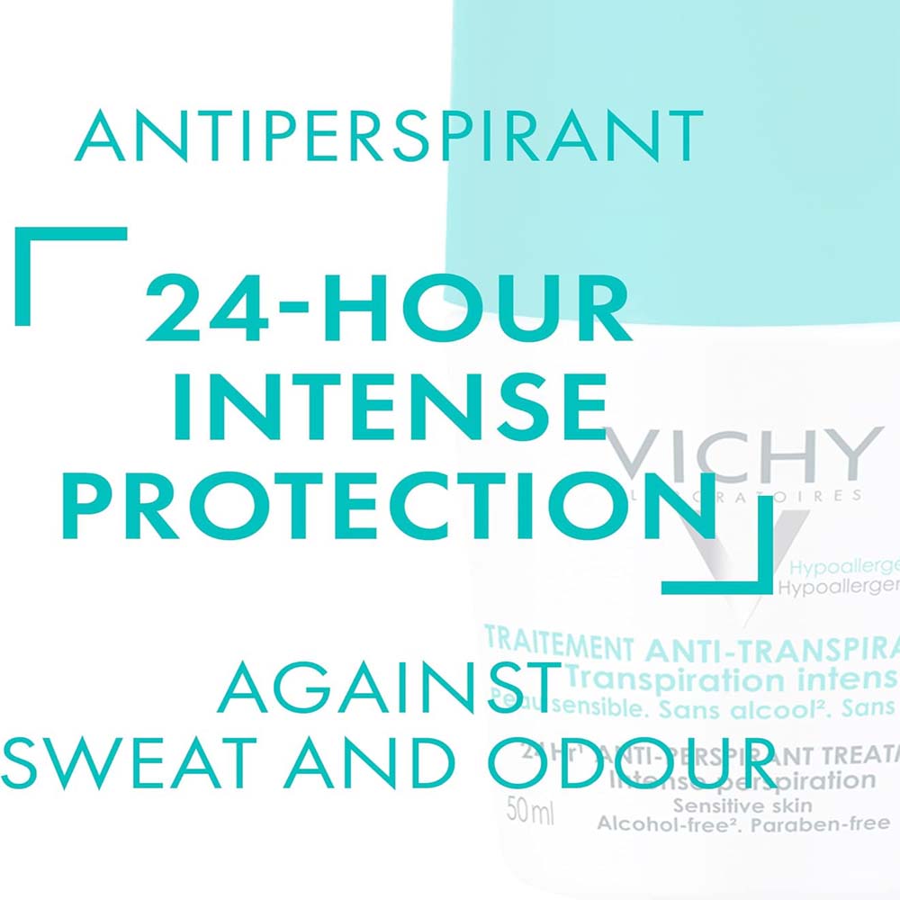 Vichy 48H Anti-Perspirant Deodorant - Intensive Treatment for Long-Lasting Protection & Freshness, 50ml