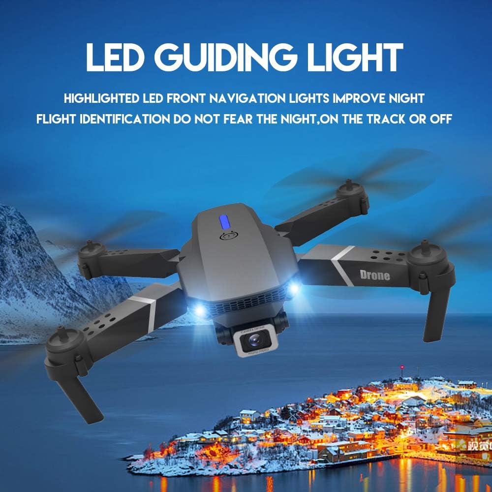 8K Foldable Mini Drone - Dual Camera, WiFi FPV, Gesture Control, Android/iOS Compatible with Carry Case (Black)
