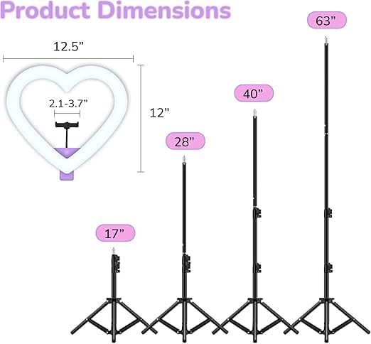 JM26-10 RGB LED Heart-Shaped Ring Light – Elegant and Flexible Lighting for Enhanced Photography and Videography