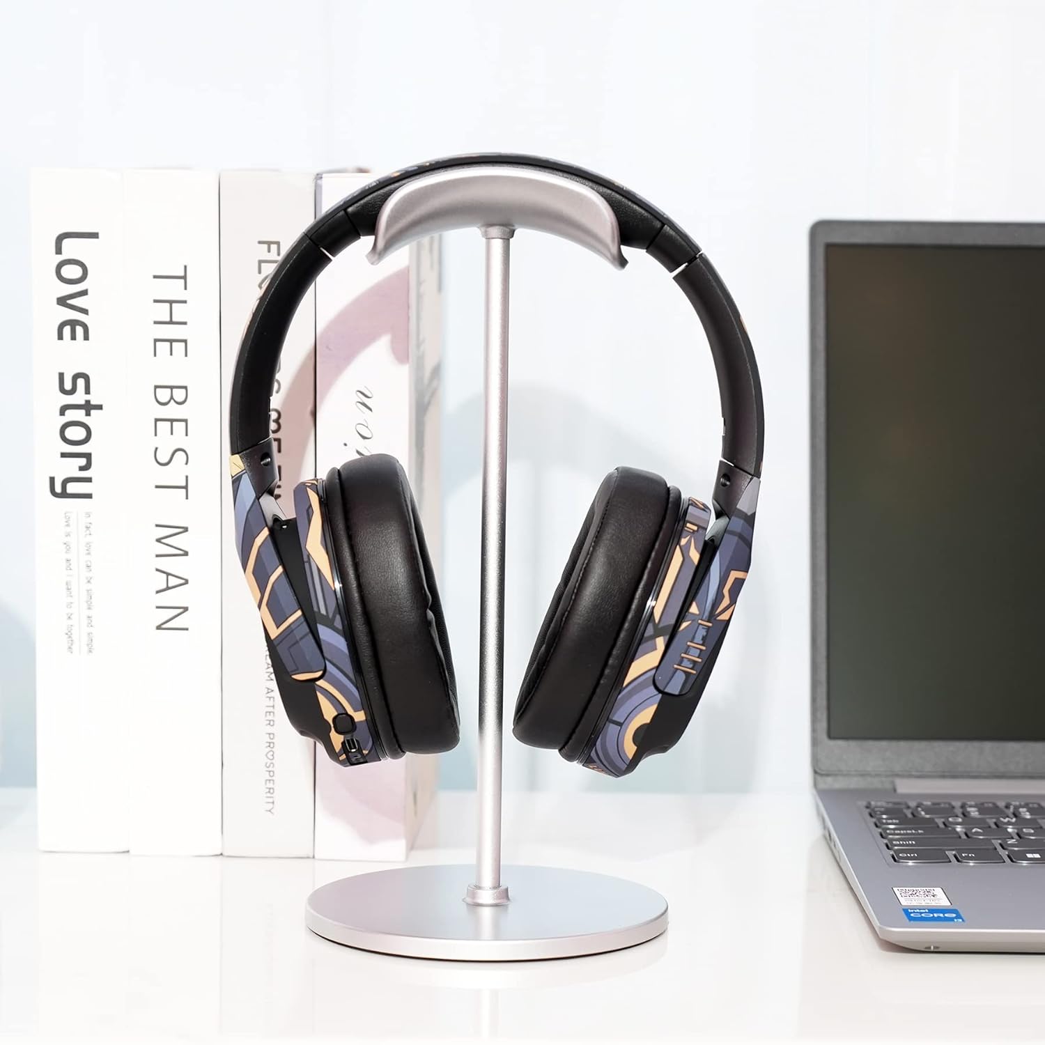 Universal Headphone Stand - Aluminum Holder with Stable Base for All Headset Sizes, Desk Organizer for Gaming & Studio Use (Multi-Colour)