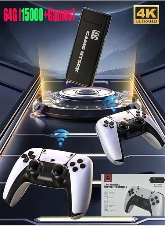 Wireless 2.4G High-Definition Arcade PSP – Home TV Mini Game Console | Compatible with PS5 Handle | 64GB Storage with 15,000 Pre-Loaded Games