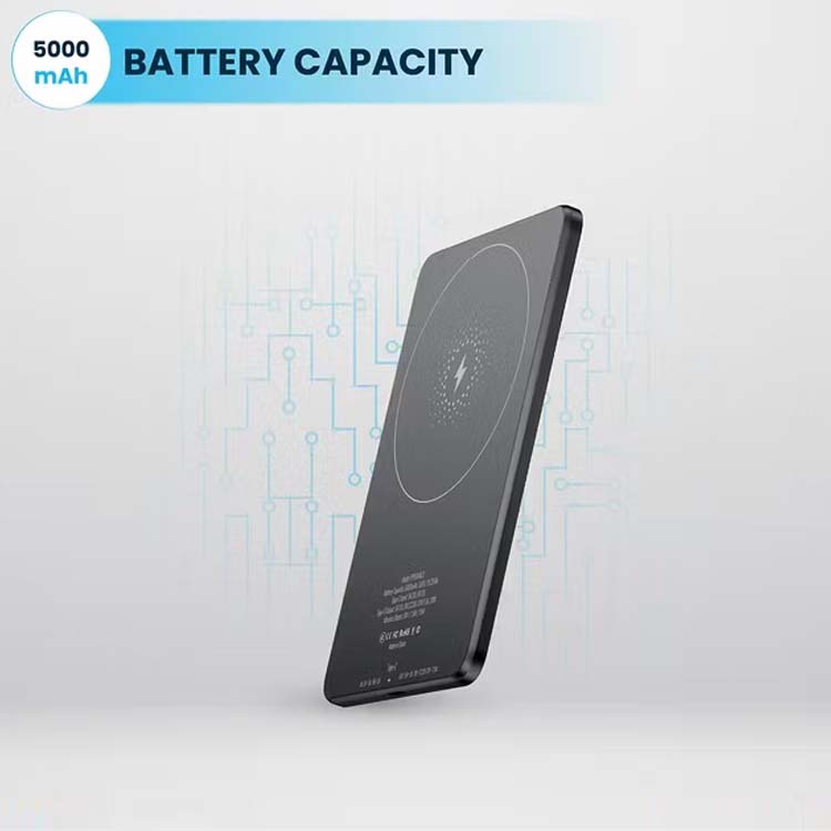 5000mAh MagSafe Power Bank - Ultra-Slim 15W Wireless Charger, Aluminum Body, Fast Charging Compitable for iPhone & Android ( Multi)