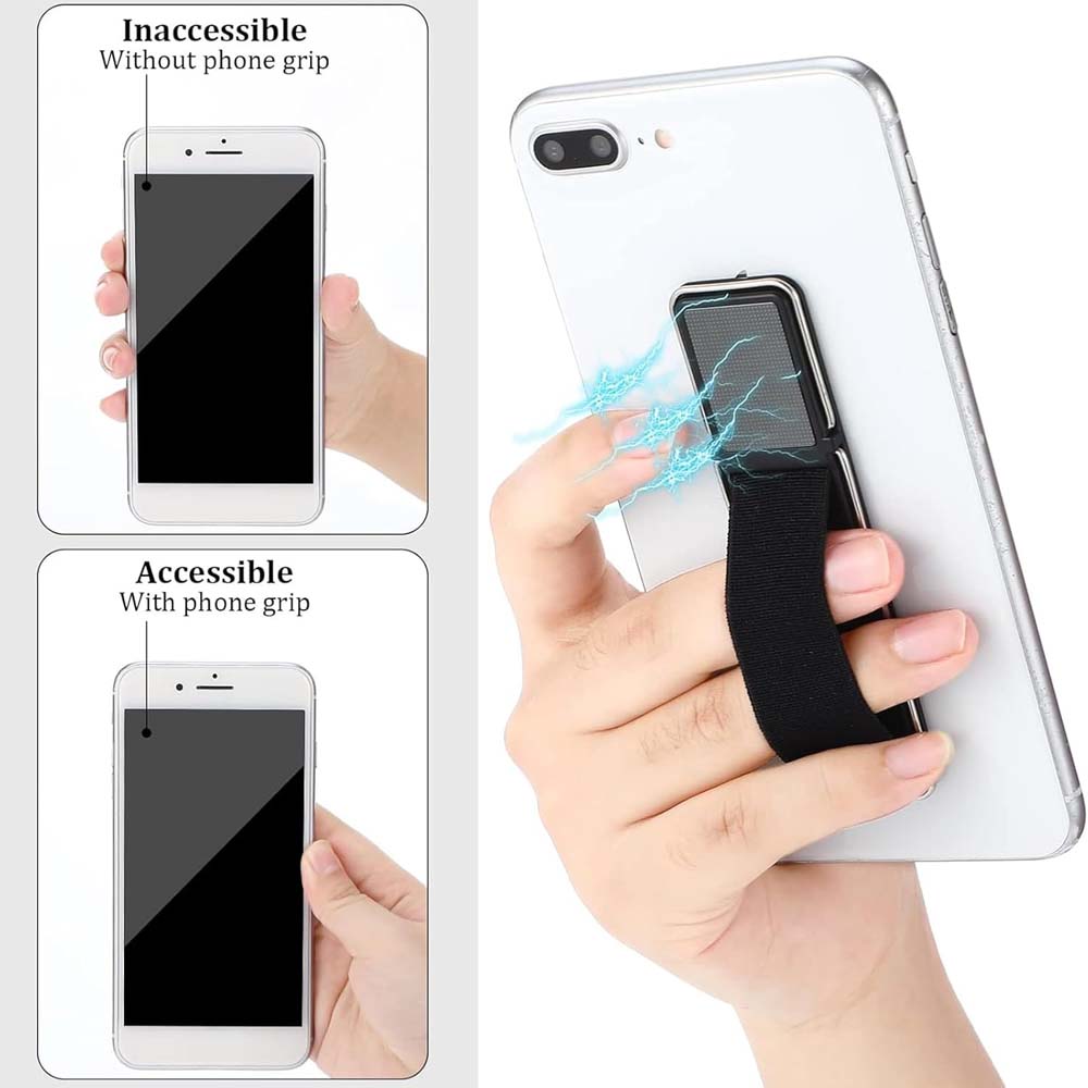 GD-G086 4-in-1 Magnetic Phone Grip - Elastic Holder, Stand & Strap for Smartphones & Tablets, Universal Compatibility (Multi-Colour)