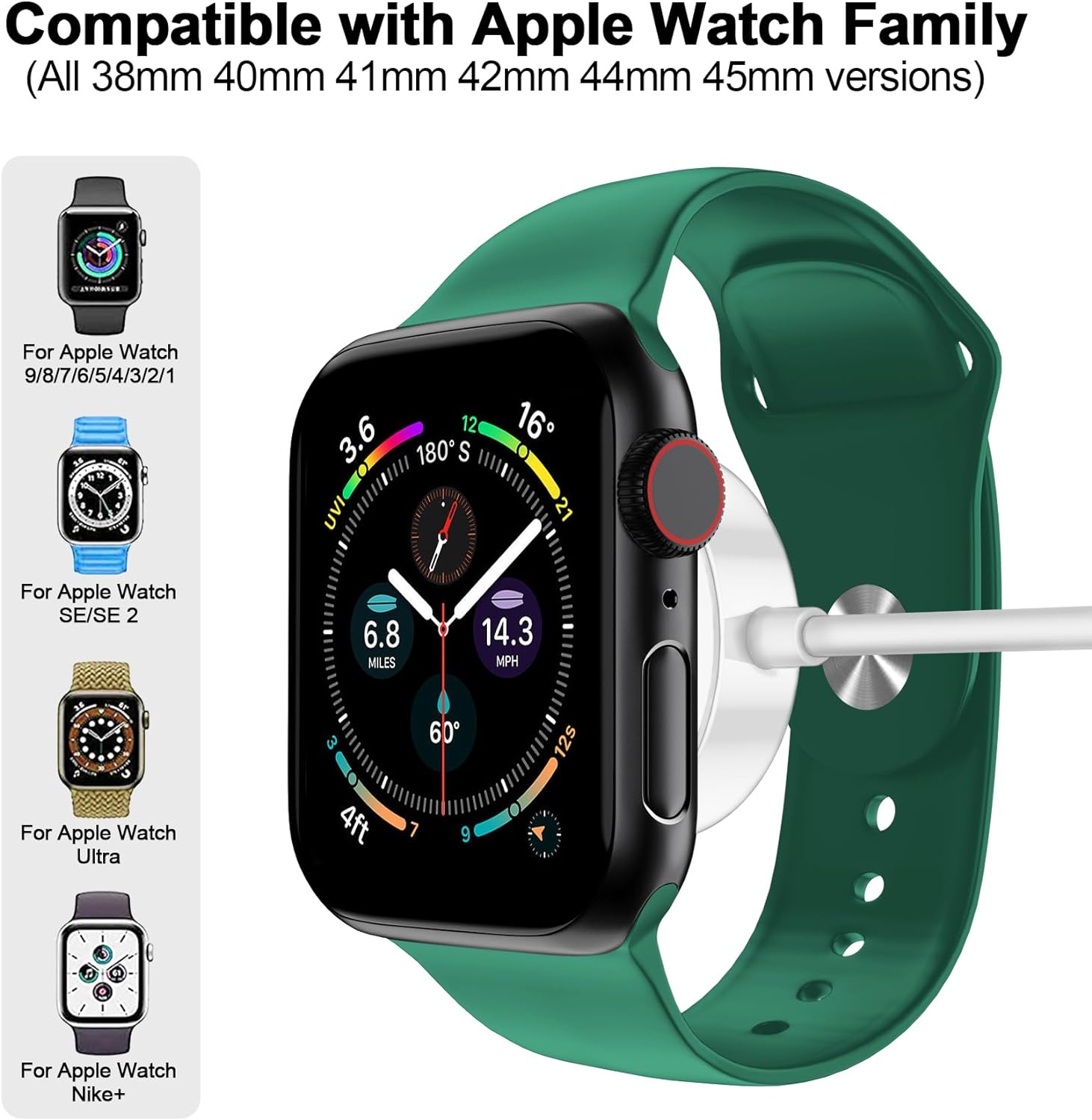 CW16 Wireless Charger | Compatible with iWatch Tabletop Charging | Fast, Convenient, and Sleek Design