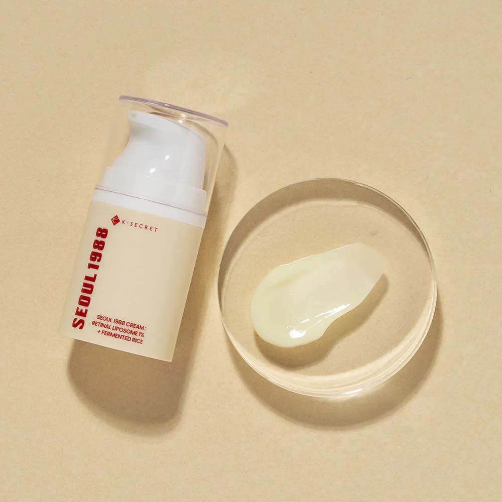 K-Secret SEOUL 1988 Cream with Retinal Liposome 1% & Fermented Rice – Anti-Aging, Brightening, Firming & Hydrating Korean Face Cream 50ml