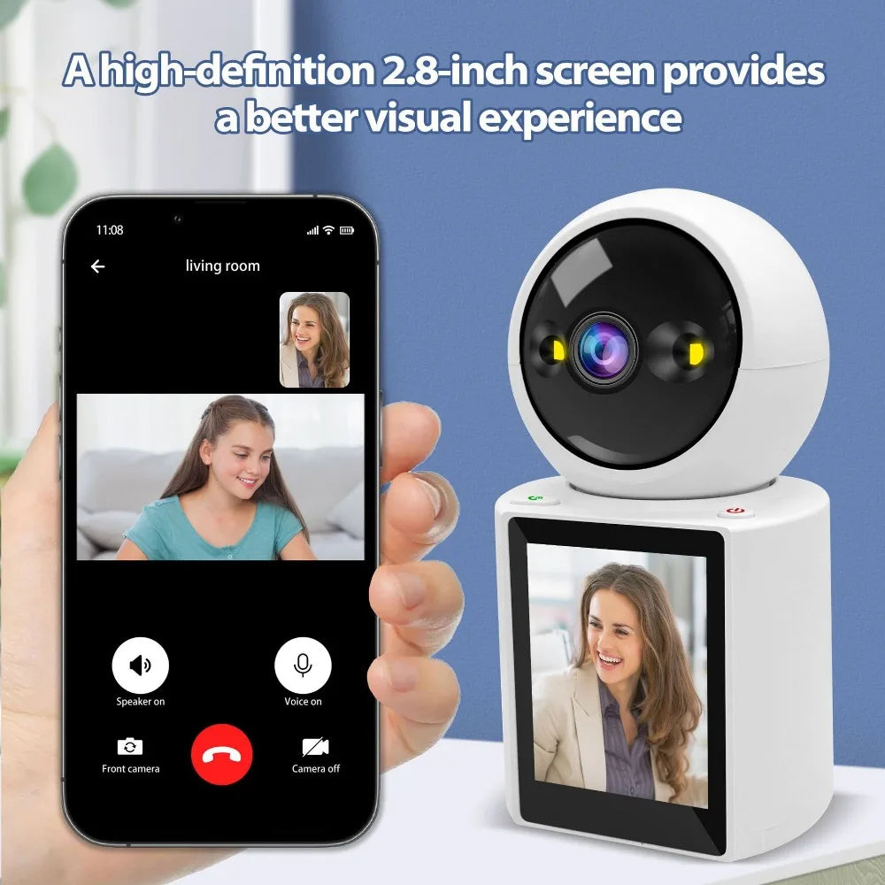 4K 6MP Smart PTZ IP Camera with AI Human Detection, Color Night Vision & One-Click Video Calling for Home Security