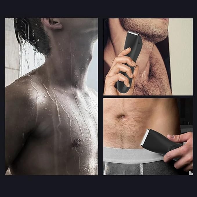 Electric Hair Trimmer and Shaver for Men | Body Groomer for Groin & Ball, Pubic Hair | Replaceable Ceramic Blade