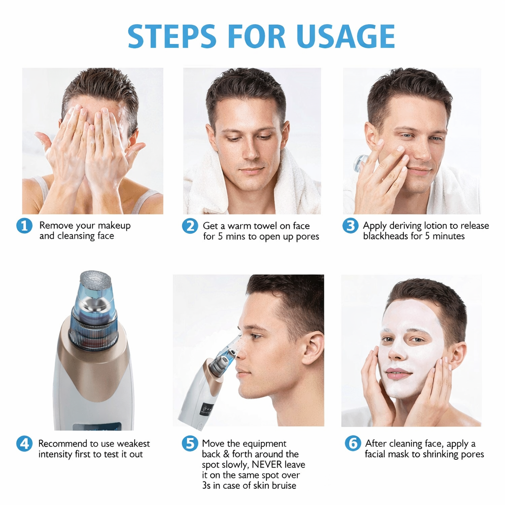 Electric Blackhead Vacuum Remover - Pore Cleanser & Pimple Sucker for Spa-Quality Facial at Home