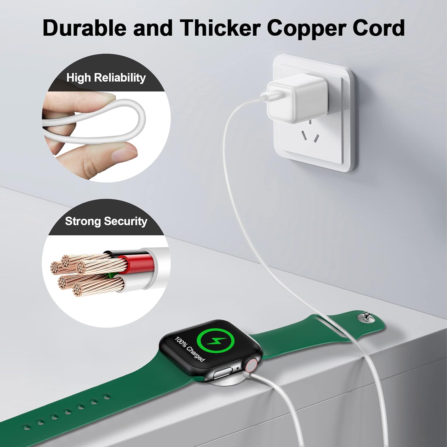 CW16 Wireless Charger | Compatible with iWatch Tabletop Charging | Fast, Convenient, and Sleek Design