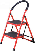 Hot Favorable Price 2-Step Home Mini Red Stairs | Folding Wrought Iron Ladder | Compact and Durable for Household Use