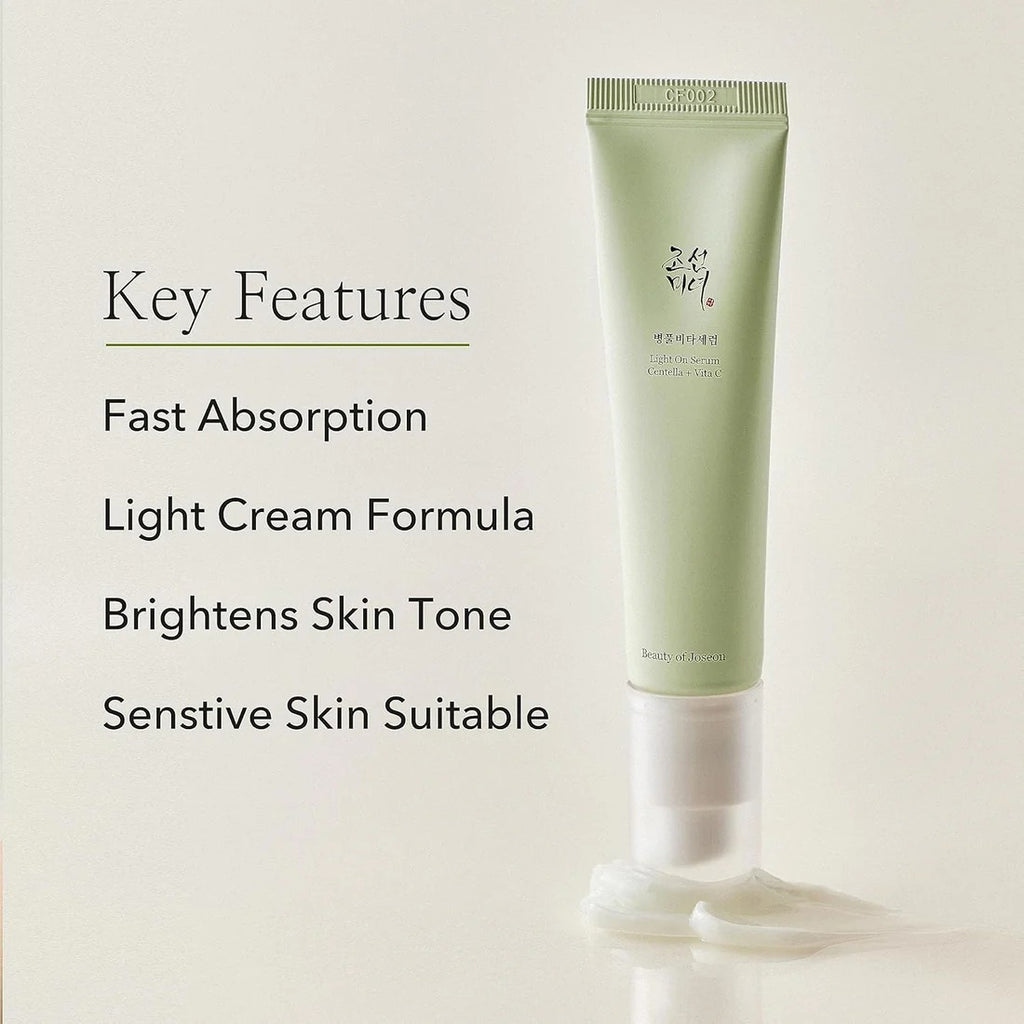 Beauty of Joseon Light On Serum: Centella + Vitamin C 30ml - Brightening & Calming Korean Serum for Even Tone