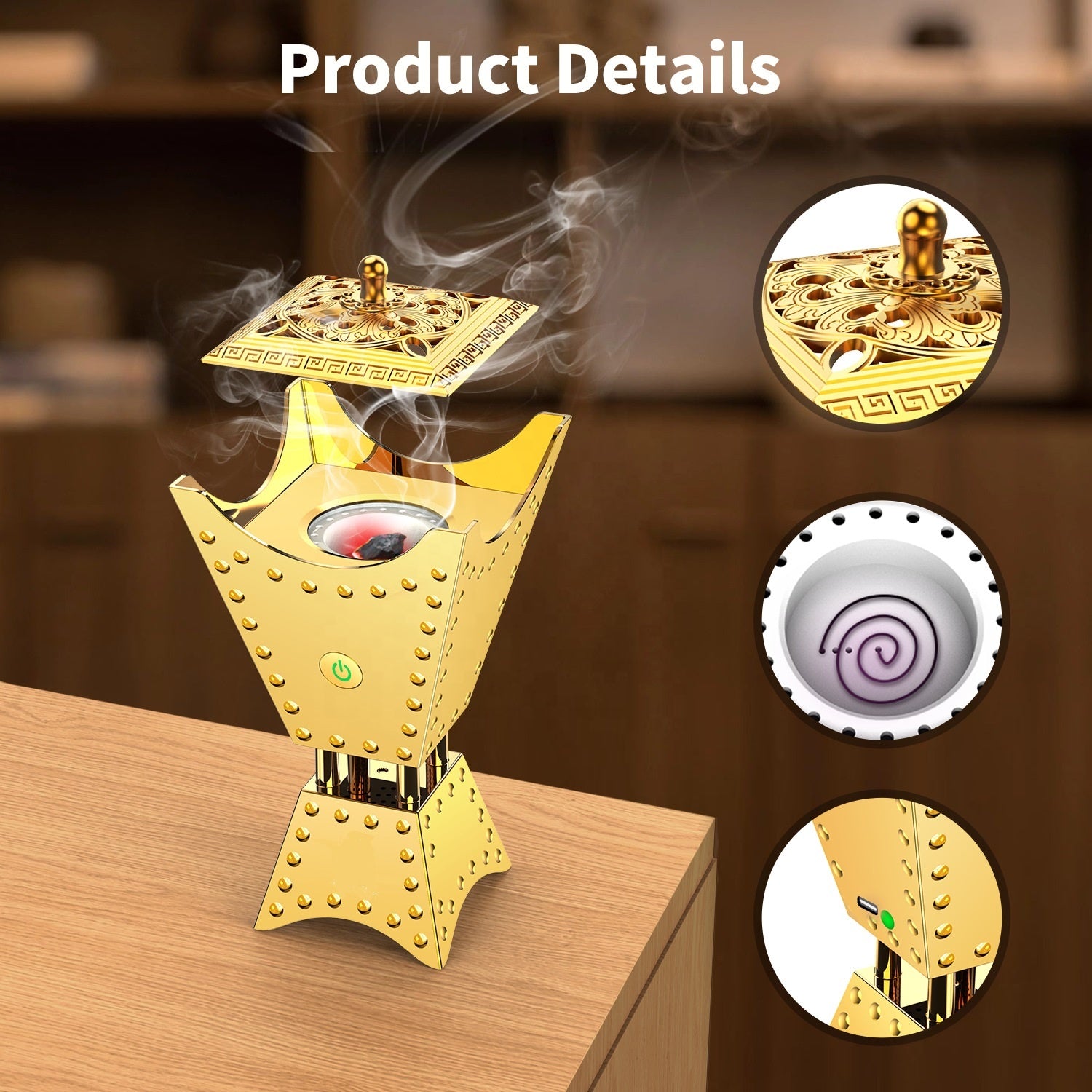 Luxury Electric Bakhoor Burner – USB Rechargeable Car