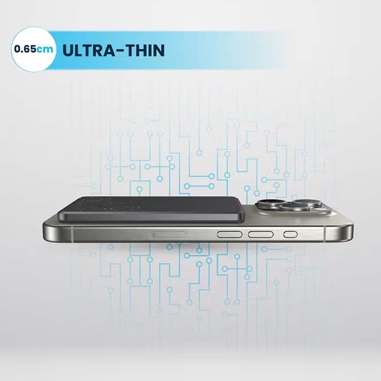 5000mAh MagSafe Power Bank - Ultra-Slim 15W Wireless Charger, Aluminum Body, Fast Charging Compitable for iPhone & Android ( Multi)