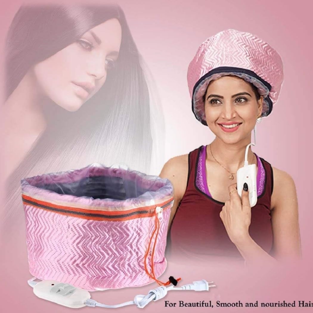 Thermal Hair Spa Cap for Nourishing & Heating | Spa Cap Steamer Hot Cap for Hair Care, Beauty Steamer, Portable Hair Steam Cap (Pink)