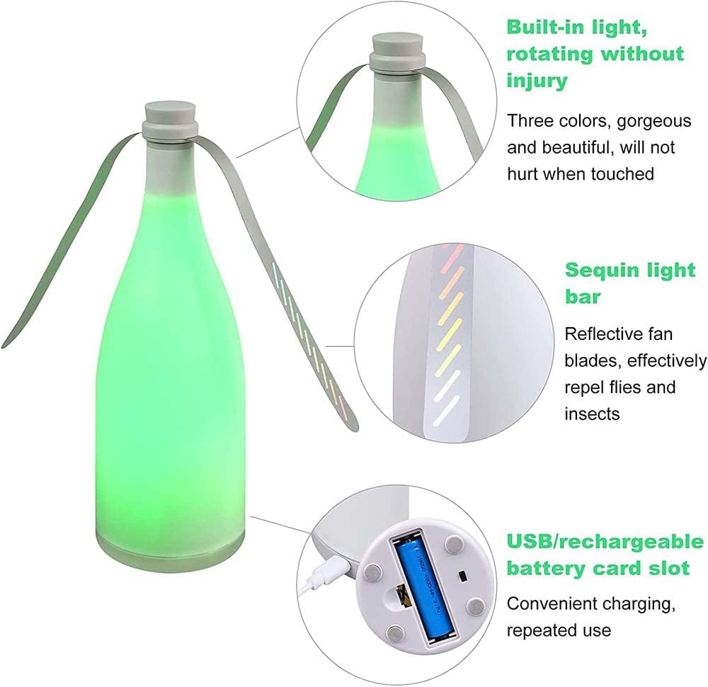 2-in-1 Fly Repellent Fan - USB Table Fan with Light for Indoor/Outdoor Use, Eco-Friendly Mosquito & Insect Deterrent
