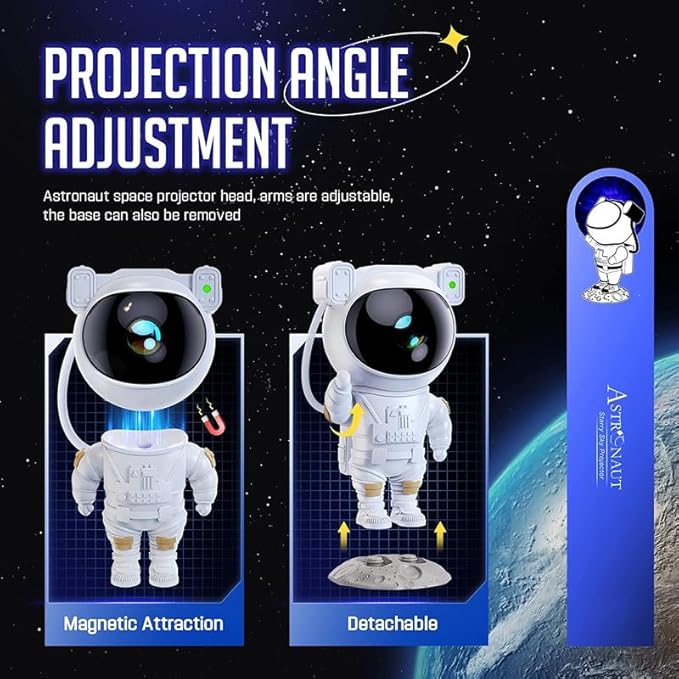 Astronaut Galaxy Star Projector Night Light | Astronaut LED Lamp with Timer & Remote | Starry Nebula Ceiling Projection | Aesthetic Room Decor for Gaming Room & Home Theater