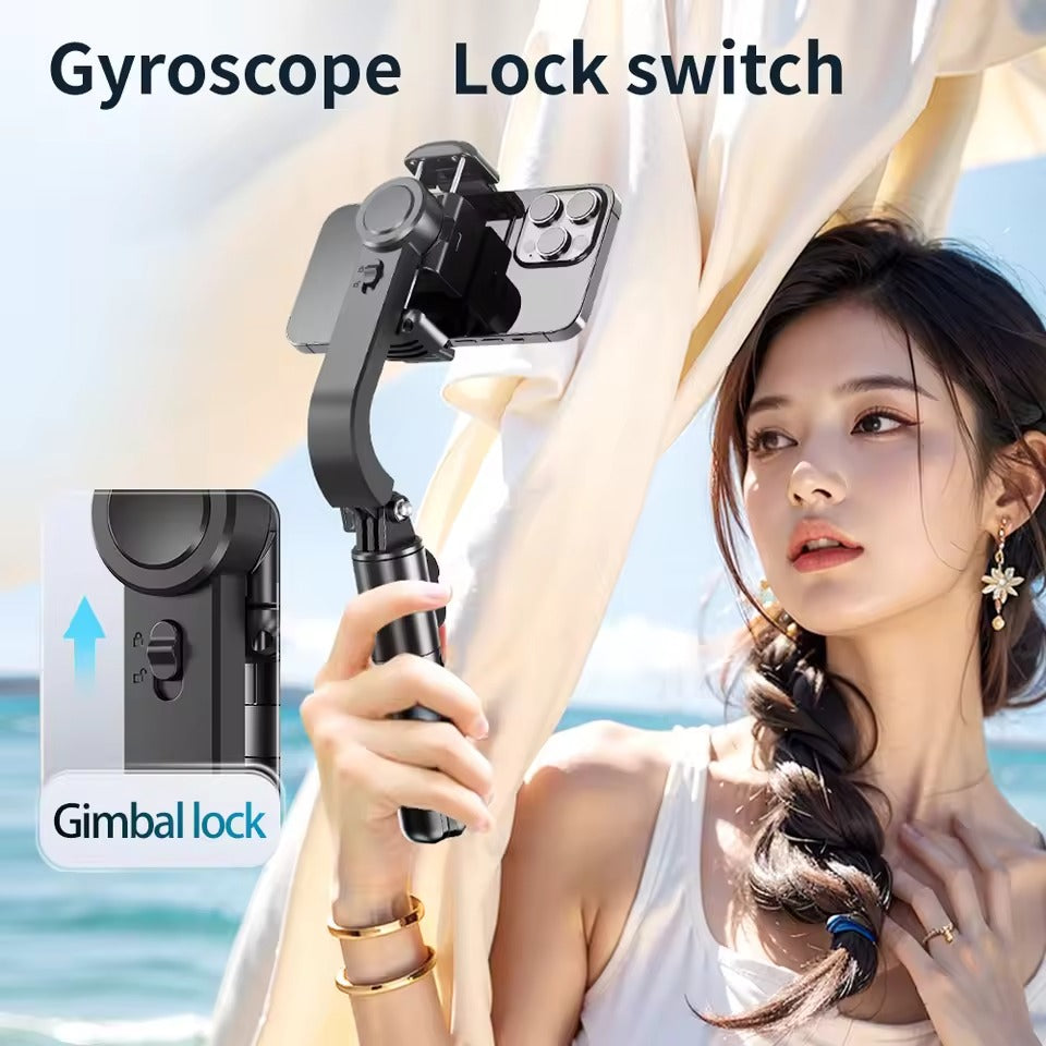 Q-30 Gimbal Stabilizer - 3-Axis AI Handheld Stabilizer with Selfie Stick & Tripod for Smartphones (ABS & Aluminum)