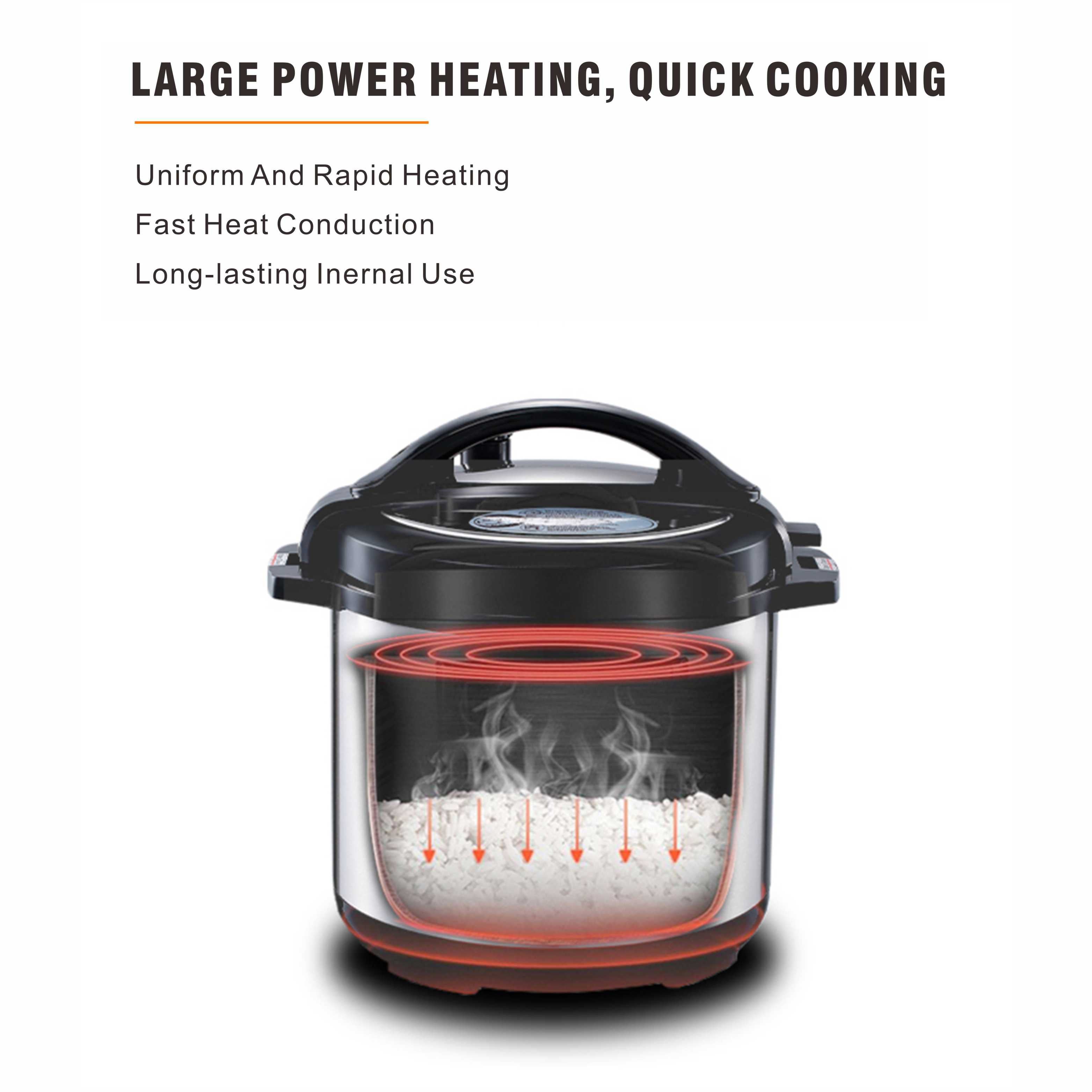 6L Smart Digital Pressure Cooker - Non-Stick, Multi-Function Electric Rice Cooker with Microwave & Stainless Steel Design