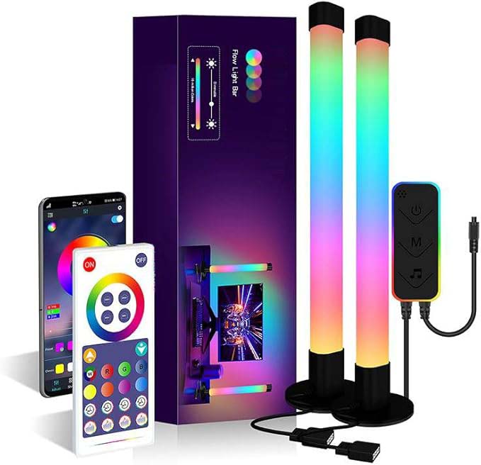 Smart LED Light Bar RGB Lights | Bluetooth App Remote Control | 3-in-1 16 Million Colors | TV Backlight for Room, Movies, PC, Gaming Setup - 2PCS