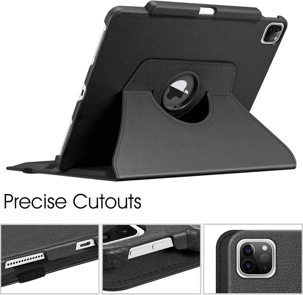 360° Rotating Case for iPad Pro 12.9" (2018-2022) - Auto Sleep/Wake Cover with Pencil Holder & Multi-Angle Stand ( Multi Colour)