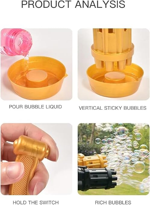 8-Hole Automatic Bubble Toy | Summer Outdoor Electric Bubble Machine for Kids | Endless Bubble Fun for Playtime