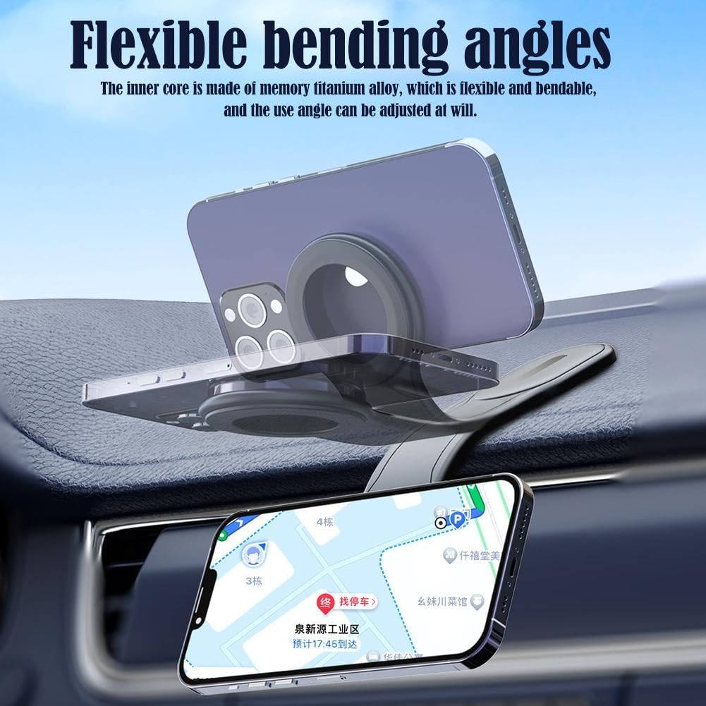 Magnetic Phone Holder Base for Car, 2024 New Magnetic Phone Bracket, Secure and Convenient Dashboard Phone Holder with 360° Adjustable Magnetic Phone Mount Compatible for All Smartphones