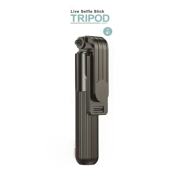 Bluetooth Selfie Stick Tripod D-10 | 360° Rotating Mini Live Broadcast Tripod with Detachable Remote for iOS & Android, Compact & Lightweight