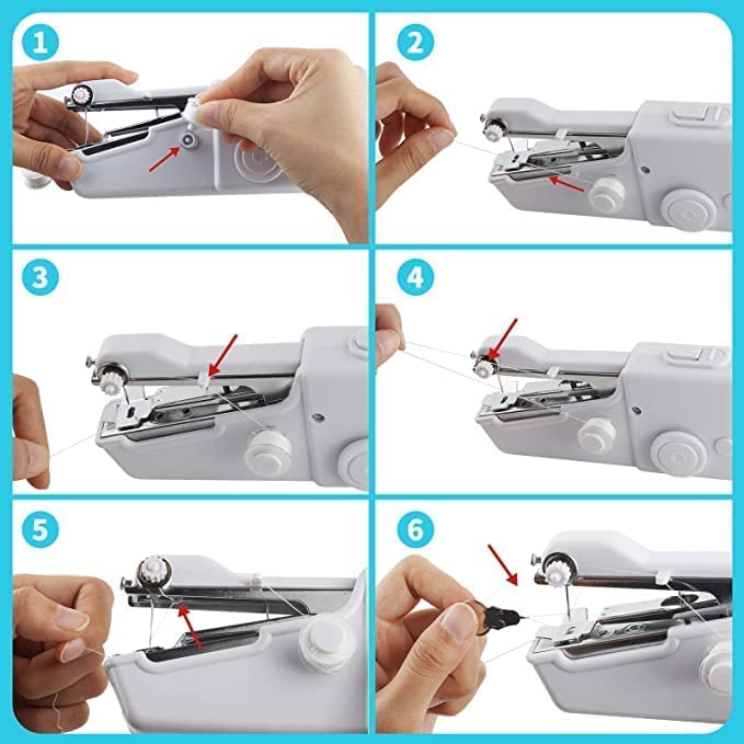 Mini Portable Handheld Sewing Machine - Cordless Electric Quick Stitch Tool for Fabric, Clothing & Travel Repairs