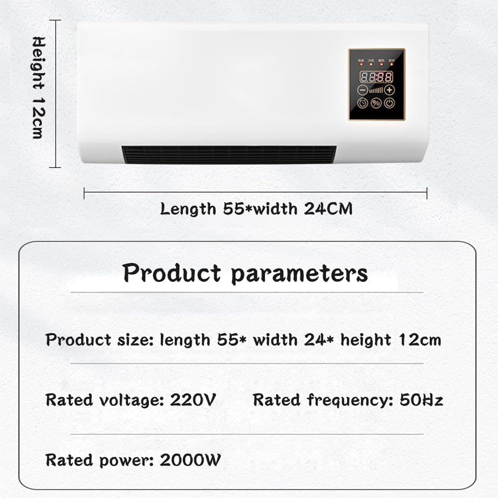 Personal Mini Air Conditioner. Wall-mounted dual-use AC unit with remote, touch screen & heating/cooling for rooms up to 150 sq ft.