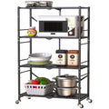 Adjustable 4-Layer Kitchen and Bedroom Storage Rack – Mobile and Versatile Floor Standing Solution