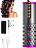 Cordless Hair Curler – Automatic Hair Curling Iron with Heatless Rotating Technology, 3 Temperature & Timer Settings